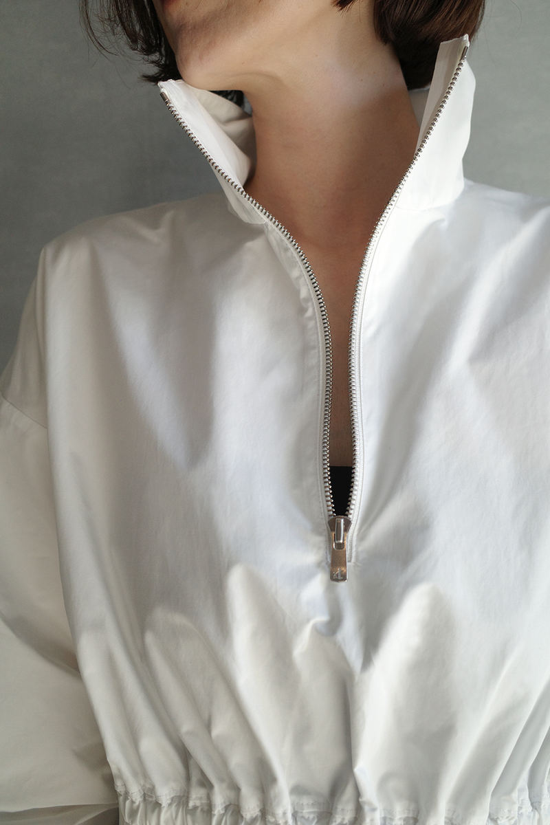 HALF ZIP TOP  / WHITE